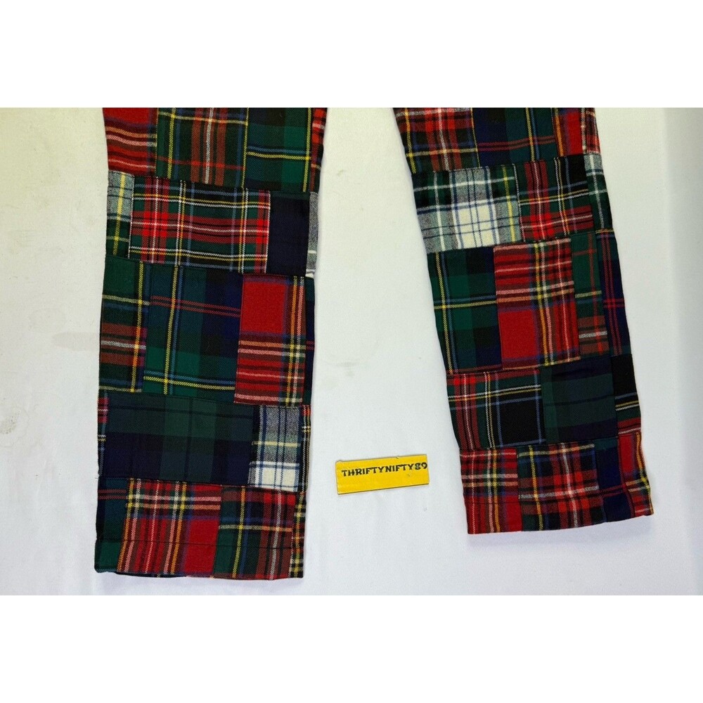 Ralph Lauren Polo Men Red Tartan Plaid Prepster Patchwork Riotous Pattern Pants - Picture 4 of 16